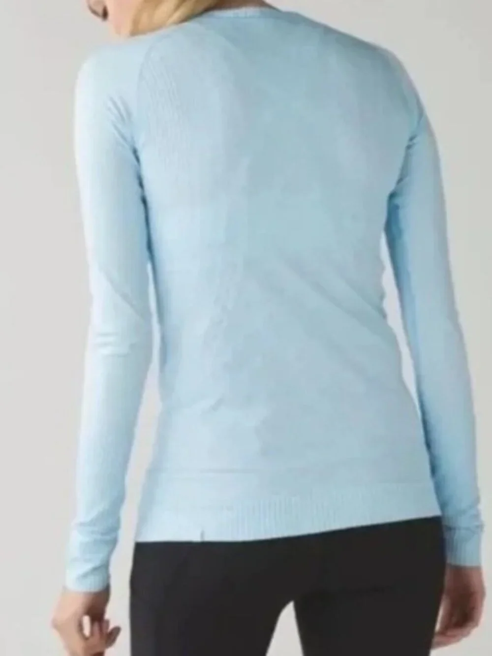 Lululemon Heathered Blue Caspian Rest Less Pullover Top Sz 4